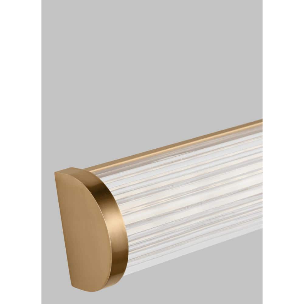 Satin Brass LED Vanity Light with Frosted Acrylic Diffuser