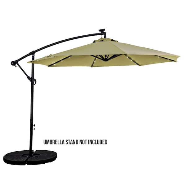 Sun-Ray 10 ft. Cantilever Offset Aluminum Solar Umbrella Cross Base in Taupe