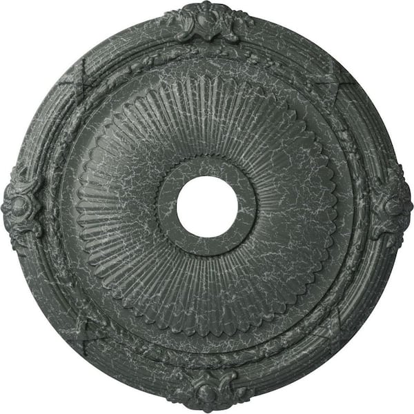Ekena Millwork 2-1/4" x 27-1/2" x 27-1/2" Polyurethane Heaton Ceiling Medallion, Athenian Green Crackle