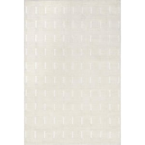 Emily Henderson Waverly Wool Ivory 10 ft. x 14 ft. Indoor/Outdoor Patio Rug