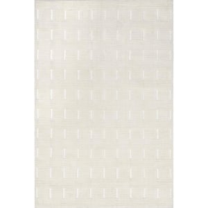 Emily Henderson Waverly Wool Ivory 4 ft. x 6 ft. Indoor/Outdoor Patio Rug