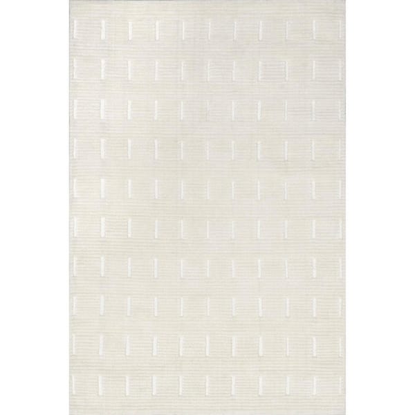 Emily Henderson Waverly Wool Ivory 9 ft. x 12 ft. Indoor/Outdoor Patio Rug