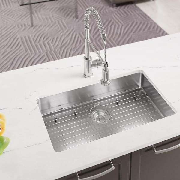 MR Direct Stainless Steel 29 in. Single Bowl Undermount Kitchen Sink with Additional Accessories