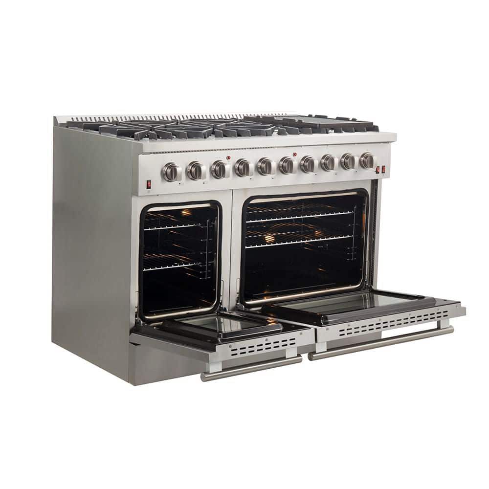 Galiano 48-inch Stainless Steel Dual-Fuel Range with Griddle
