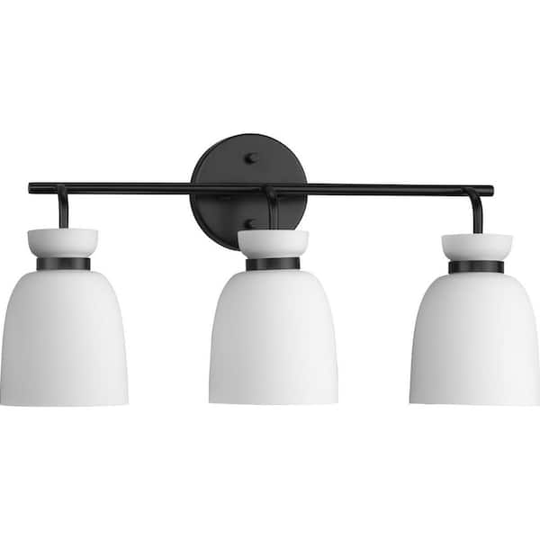 Progress Lighting Lexie 14 in. 2-Light Matte Black Vanity