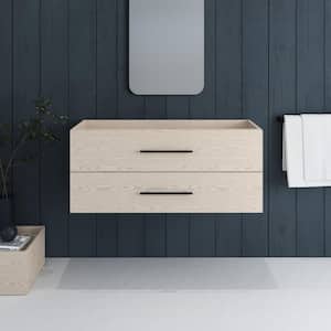 Napa 48 in. W x 22 in. D x 21 in. H Single Sink Bath Vanity Cabinet without Top in Natural Oak, Wall Mounted