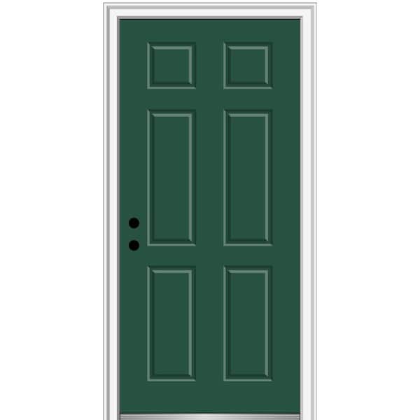 MMI Door 30 in. x 80 in. Right-Hand Inswing 6-Panel Classic Painted Fiberglass Smooth Prehung Front Door