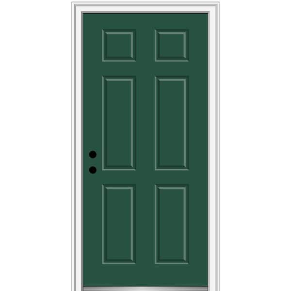 MMI DOOR 30 in. x 80 in. Right-Hand Inswing 6-Panel Classic Painted Fiberglass Smooth Prehung Front Door