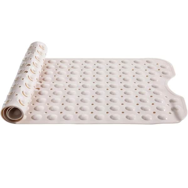 Extra-Long Bath Mat 40 in. L x 16 in. W Non Slip Shower Room Mat BPA Free Machine Safe in Sandy