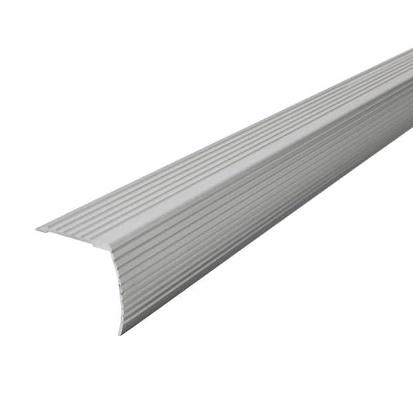36" SATIN SILVER ALUMINUM FLUTE CINCH STAIR EDGING