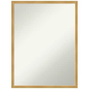 Svelte Polished Gold 19 in. H x 25 in. W Wood Framed Non-Beveled Wall Mirror in Gold