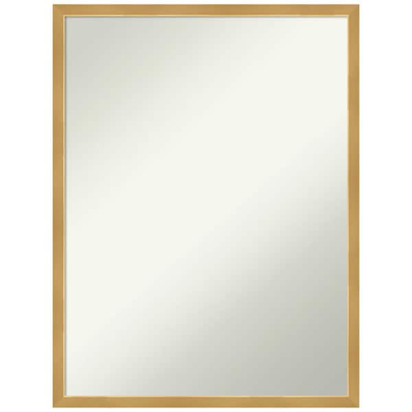 Amanti Art Svelte Polished Gold 19 in. H x 25 in. W Wood Framed Non-Beveled Wall Mirror in Gold