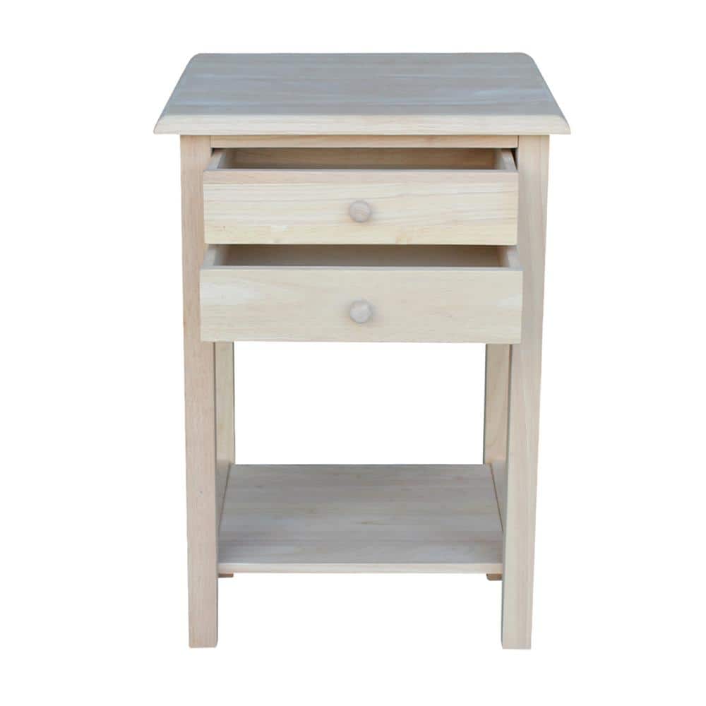 Unfinished Lamp Table with 2-Drawer - thumbnail 9