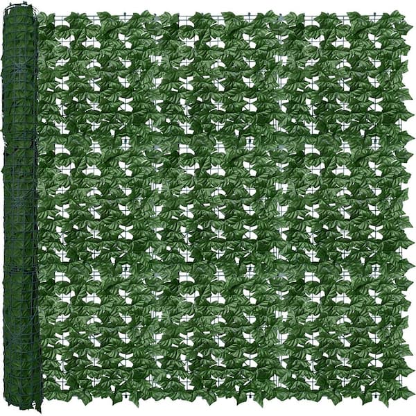 Angel Sar 40 in. x 120 in. UV-Anti Faux Greenery Backdrop Ivy Vine Leaf Hedges Fence Panels for Patio Balcony Garden Wall Decor