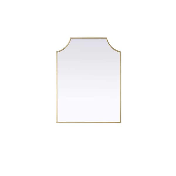 Brass 27 in. W x 36 in. H Rectangle Wall Mirror