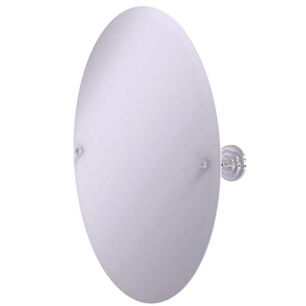 Allied Brass Prestige Que New Frameless Oval Tilt Mirror with Beveled Edge in Polished Chrome