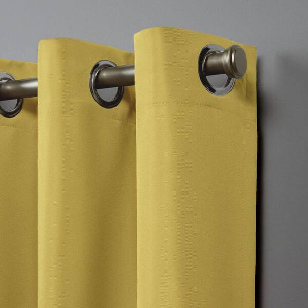 Canvas Butter Solid Light Filtering Grommet Top Indoor/Outdoor Curtain, 54 in. W x 108 in. L (Set of 2)