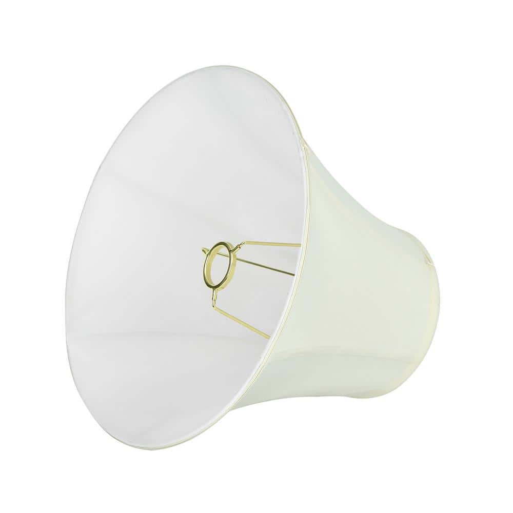 Off-White Faux Silk Bell Shape UNO Lamp Shade, 14" Wide