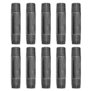 1/2 in. x 3-1/2 in. Black Industrial Steel Grey Plumbing Nipple (10-Pack)