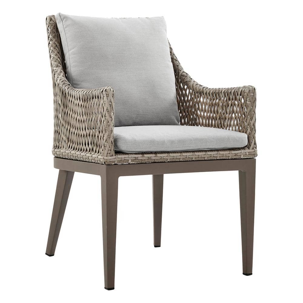 Silvana Gray Aluminum and Wicker 6-Person Outdoor Dining Set