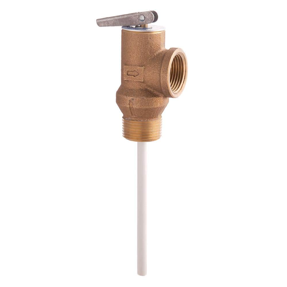 UPC 098268000016 product image for 100XL Series 3/4 in. Brass Temperature and Pressure Relief Valve with 4 in. Shan | upcitemdb.com