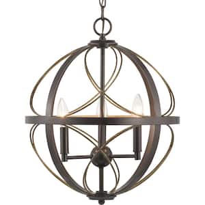 Brandywine Collection 3-Light Antique Bronze Pendant