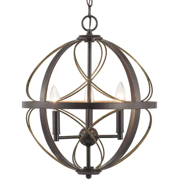 Progress Lighting Brandywine Collection 3-Light Antique Bronze Pendant