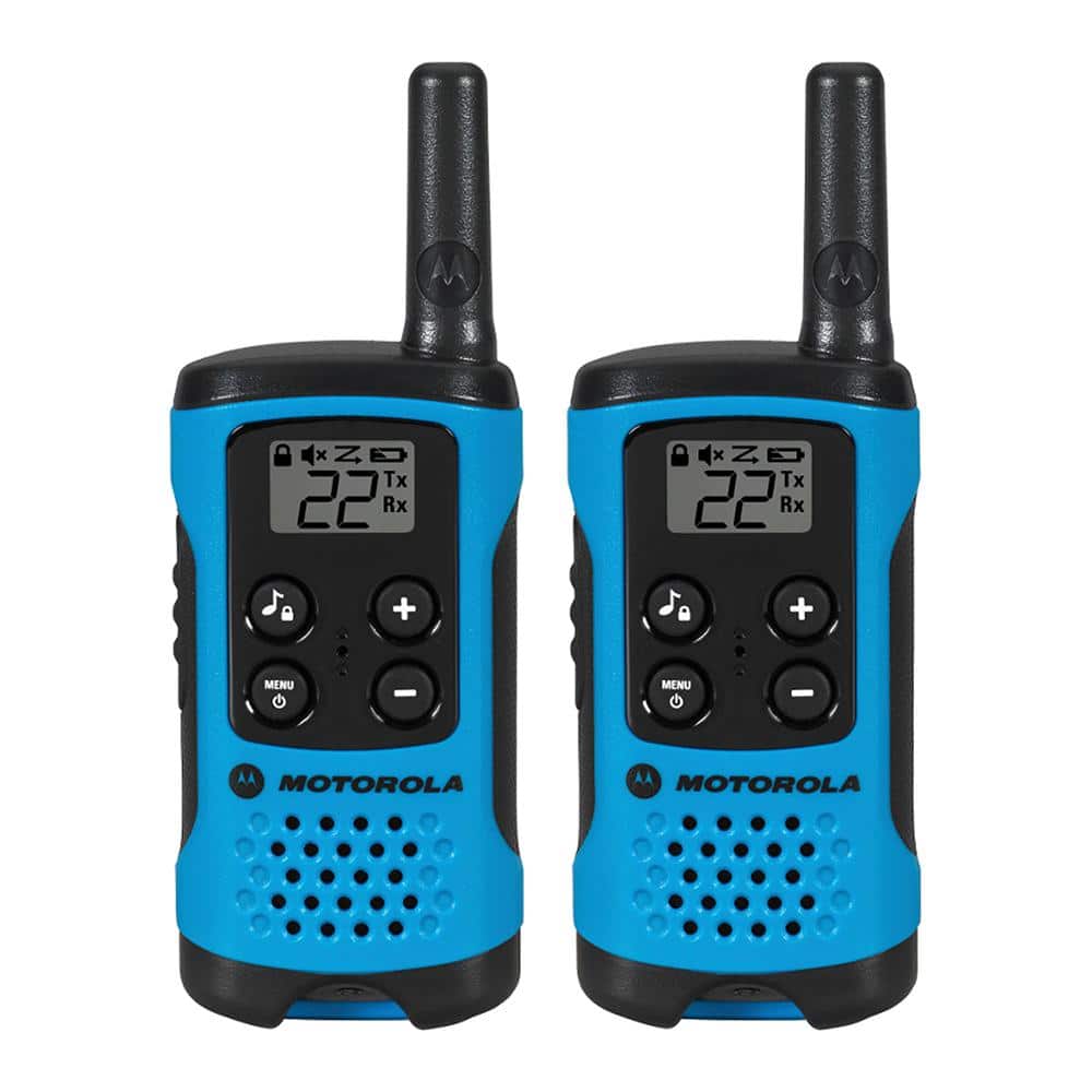 MOTOROLA Talkabout T100 Alkaline 2-Way Radio in Neon Blue (12-Pack)  T100-BNDL-1 The Home Depot