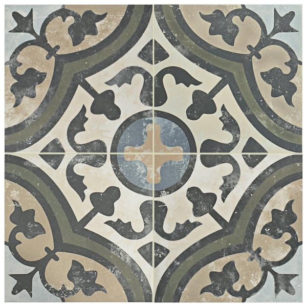 Merola Tile Arte Evoque Carthusian 9-3/4 in. x 9-3/4 in. Porcelain Floor and Wall Tile Merola Tile Arte Evoque Carthusian 9-3/4 in. x 9-3/4 in. Porcelain Floor and Wall Tile