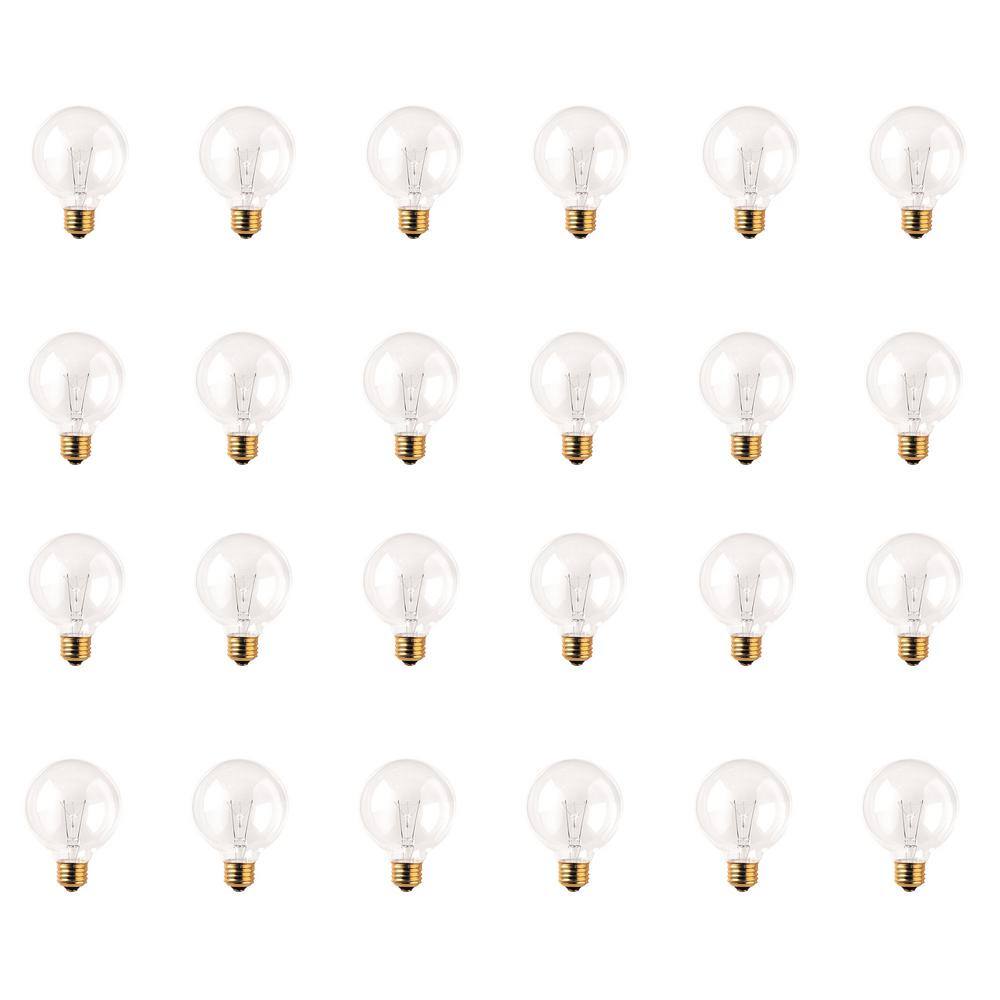 Bulbrite 25Watt G25 Clear Dimmable Warm White Light Incandescent Light
