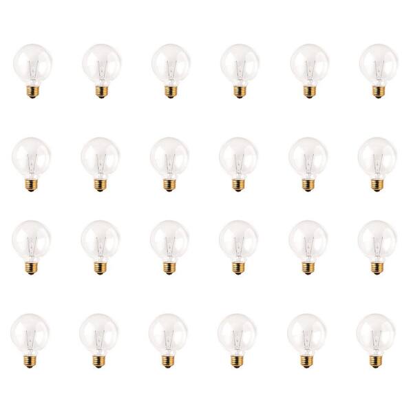 Bulbrite 25-Watt G25 Clear Dimmable Warm White Light Incandescent Light ...