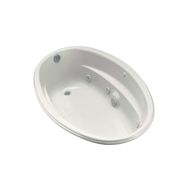 KOHLER ProFlex 5 ft. Acrylic Oval Drop-in Whirlpool Bathtub in White