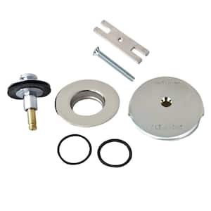 QuickTrim Lift and Turn Bathtub Stopper and One Hole Overflow with Two "O" Rings Trim Kit in Chrome Plated