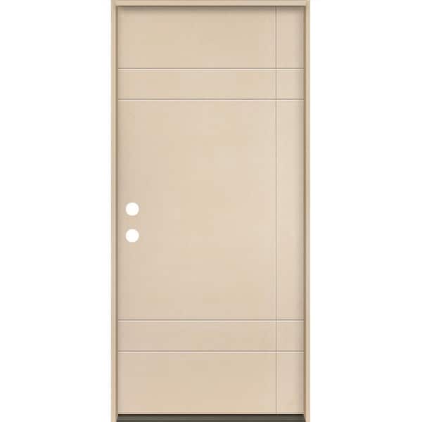 Krosswood Doors SUMMIT Modern 36 in. x 80 in. Right-Hand/Inswing 10-Grid Solid Panel Unfinished Fiberglass Prehung Front Door