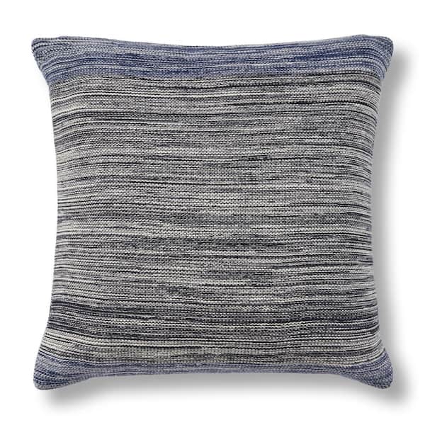 Kas Rugs Blue Stripes Hypoallergenic Polyester 20 in. x 20 in. Throw Pillow