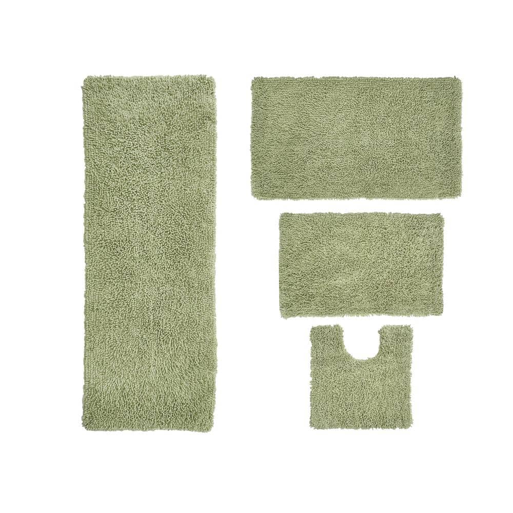 Lavish Home Set Of 2 Washable Bathroom Mats, Green : Target