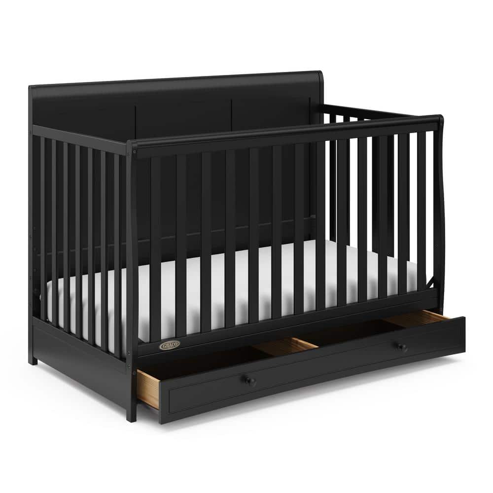 Graco Asheville Black 4-in-1 Convertible Crib with Drawer -  04586-71B