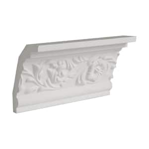 2-1/4 in. x 3-3/8 in. x 6 in. Long Polyurethane Floral Crown Moulding Sample