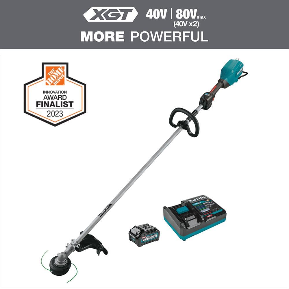 Makita XGT 40V max Brushless Cordless 17 in. String Trimmer Kit (4.0Ah ...