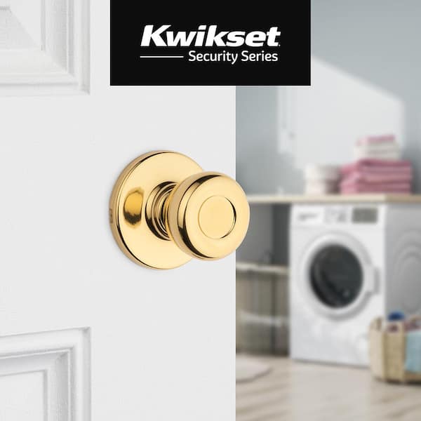 Tylo Polished Brass Passage Hall/Closet Door Knob Featuring Microban Antimicrobial Technology