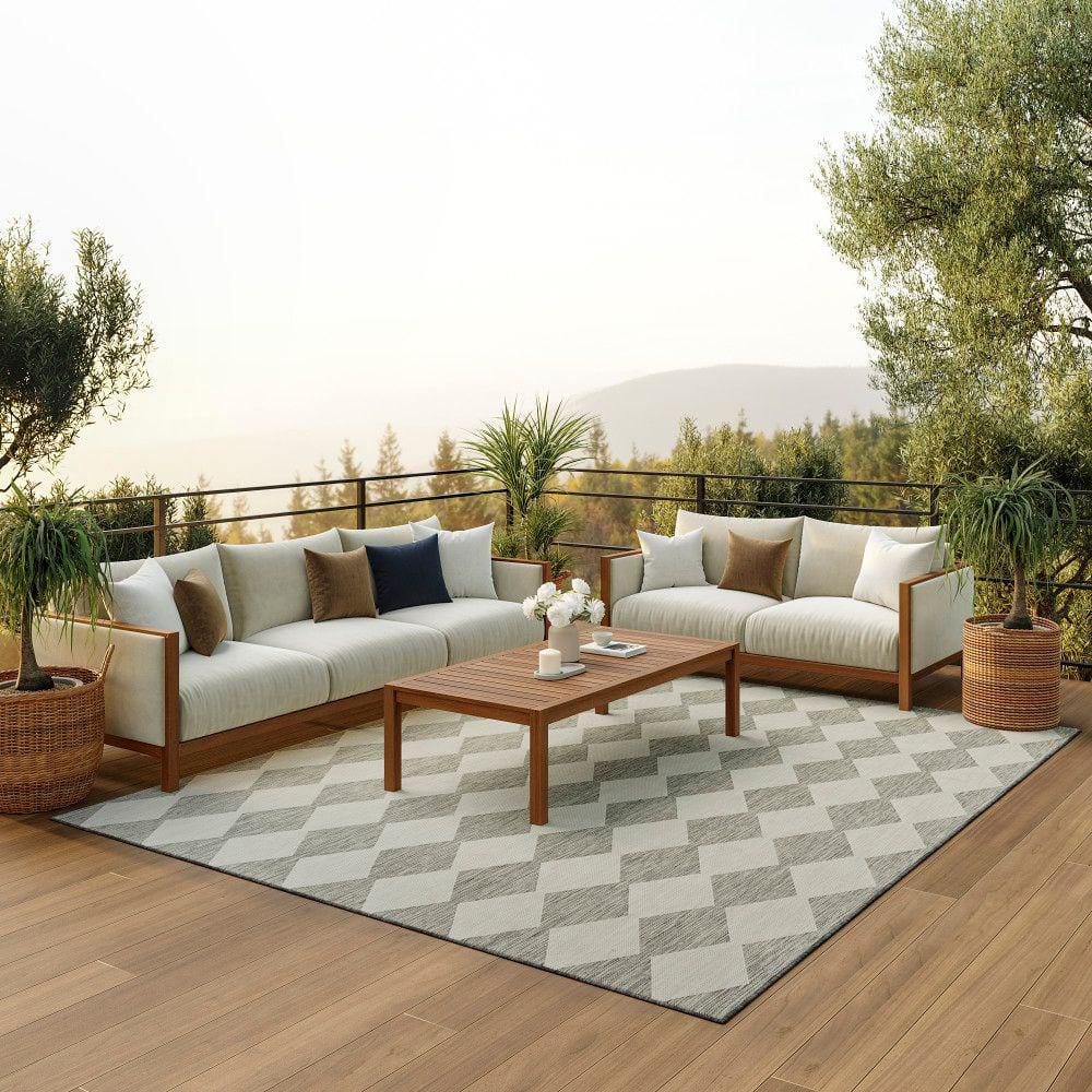 Light Grey 8 ft. x 10 ft. Outdoor Rug