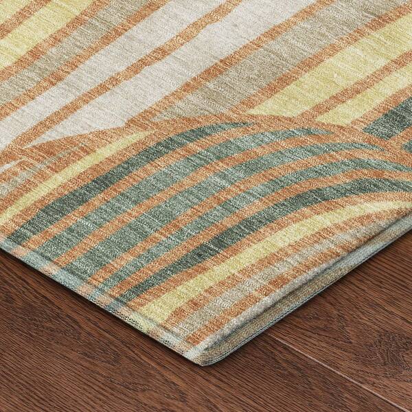 Mayfield Premium Machine Washable Abstract AMF2546 Copper 2 ft. x 3 ft. Accent Rug