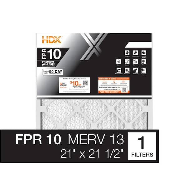 HDX 21 in. x 21.5 in. x 1 in. Premium Pleated Air Filter FPR 10, MERV 13