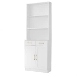 25.90 in. W x 11.00 in. D x 70.00 in. H White Storage Cabinet Linen Cabinet with Adjustable Shelf