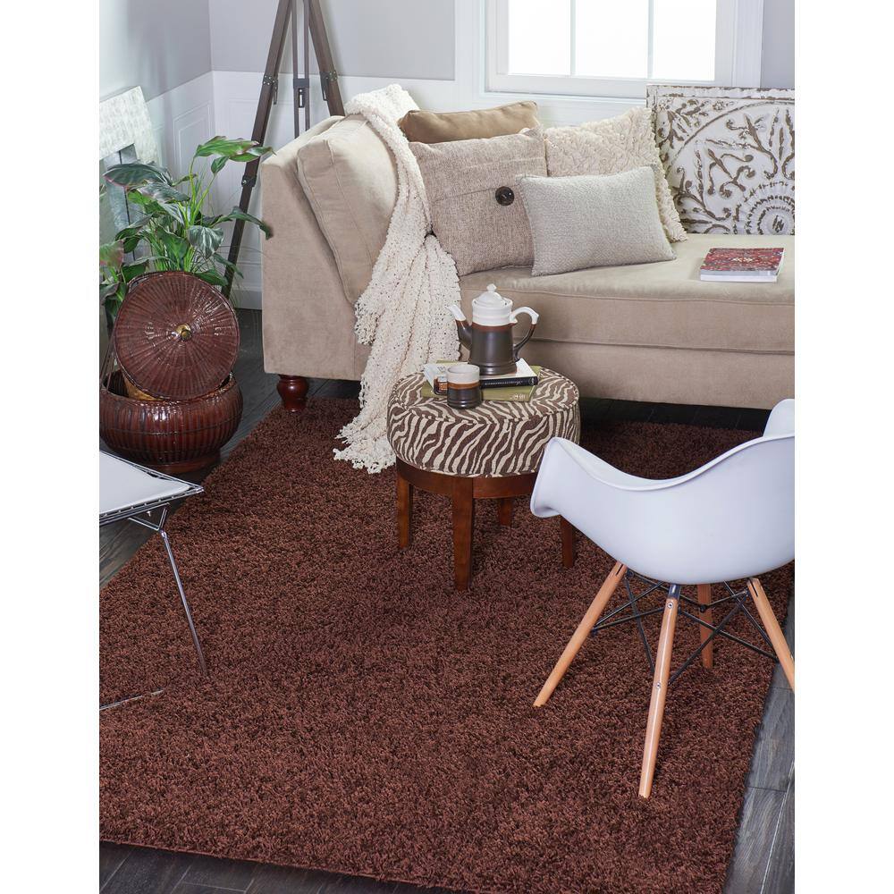 Reversible Easy-Care Shag Rug 6' x 9' in Lush Blue