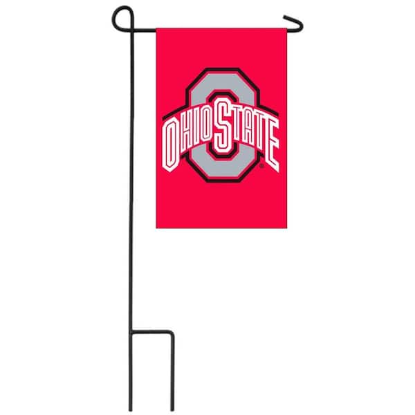 1 ft. x 1-1/2 ft. Ohio State University 2-Sided Garden Flag with 3-2/3 ft. Metal Flagpole