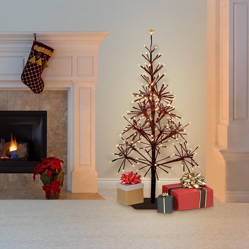 Alpine Red 53" Outdoor Christmas Tree with LED Lights