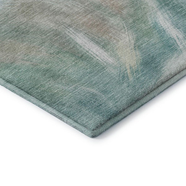 Mayfield Premium Machine Washable Abstract AMF2096 Sky 2 ft. x 3 ft. Accent Rug