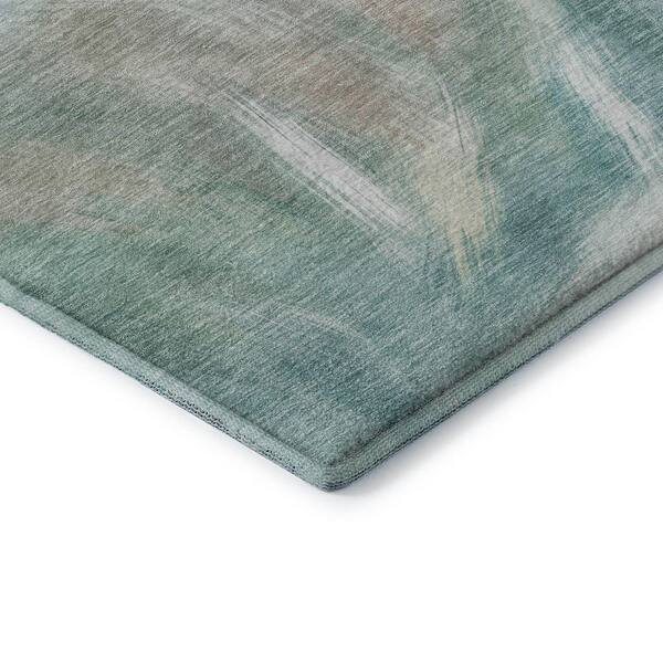 Mayfield Premium Machine Washable Abstract AMF2096 Sky 2 ft. x 7 ft. Runner Rug