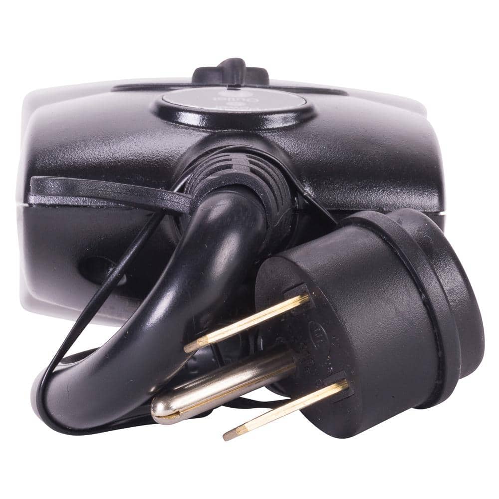 Black Outdoor Digital Plug-In Timer with Photocell Control